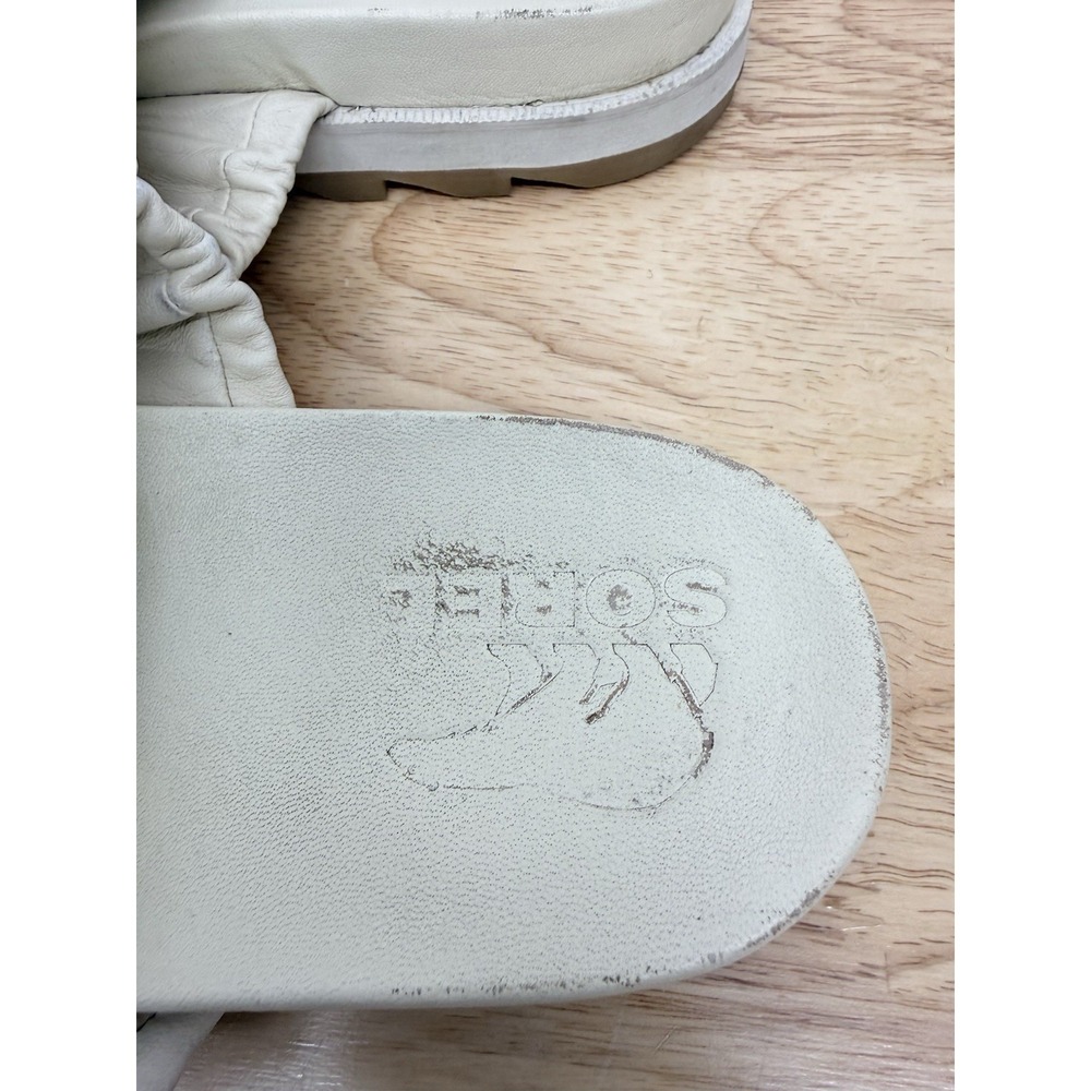 Sorel Roaming Crisscross Slide Sandals Womens 11 Cream Leather Lug Sole‎ #23 - Picture 3 of 9